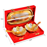 NOBILITY Bowl Spoon Tray Set Small Gold Silver Plated Dry Fruits Dessert Serving Diwali Eid Christmas Wedding Return Gifts Friends Family Housewarming Home Decoration Corporate Gift items