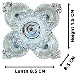 German Silver Diya Oil Lamp with Red Velvet Box Silver Plated Panchmukhi Dia Pooja Items Home Decoration Puja Gifts Handmade Diwali Gift