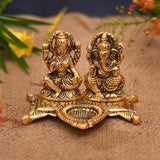 NOBILITY Ganesha Lakshmi Statue Idol Showpiece with Diya for Diwali, Home, Temple, Office, Mandir, Temple Gift Items