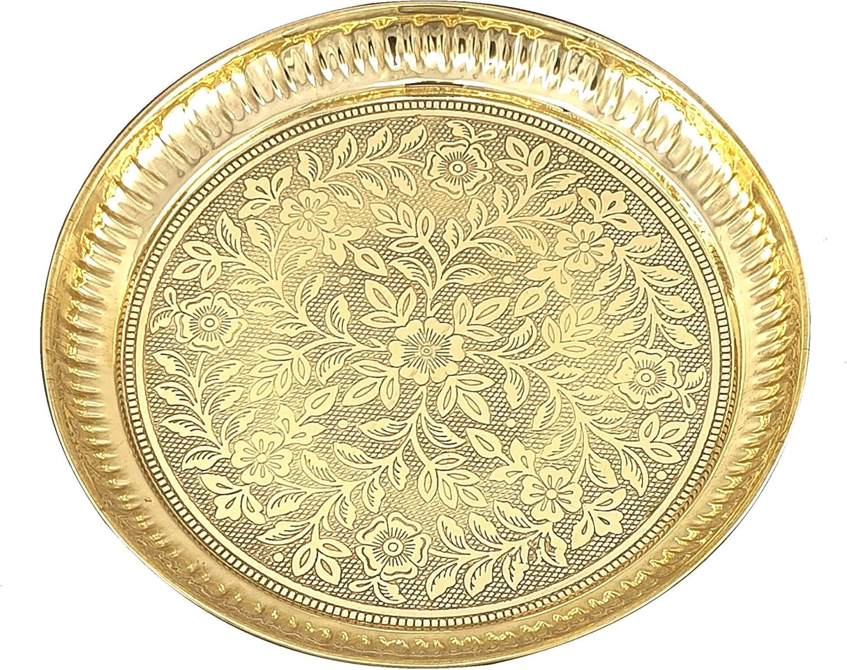 Deal of the day! Nobility 10 Inch Brass Pooja Plate