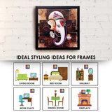 NOBILITY Ganesha Framed Painting Ganesh Wall Art Decor Statue Idol Decoration for Home, Living Room, Office, Gift for friends or family