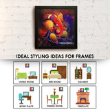 NOBILITY Ganesh Framed Painting Ganesha Wall Art Decor Statue Idol Decoration for Home Living Room Office Wedding Return Gift Items friends family