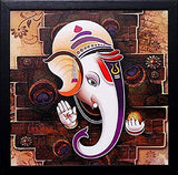 NOBILITY Ganesha Framed Painting Ganesh Wall Art Decor Statue Idol Decoration for Home, Living Room, Office, Gift for friends or family