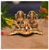 NOBILITY Ganesha Lakshmi Statue Idol Showpiece with Diya for Diwali, Home, Temple, Office, Mandir, Temple Gift Items